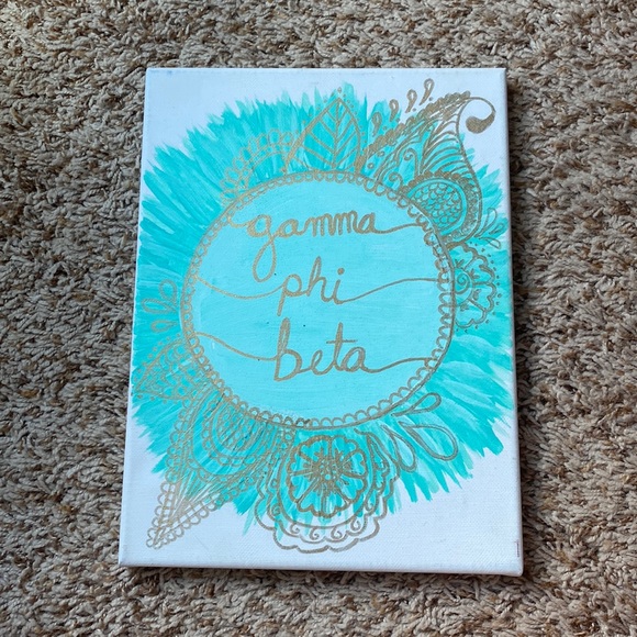 Gamma Phi Beta Canvas Blue and Gold Sorority - Picture 1 of 2